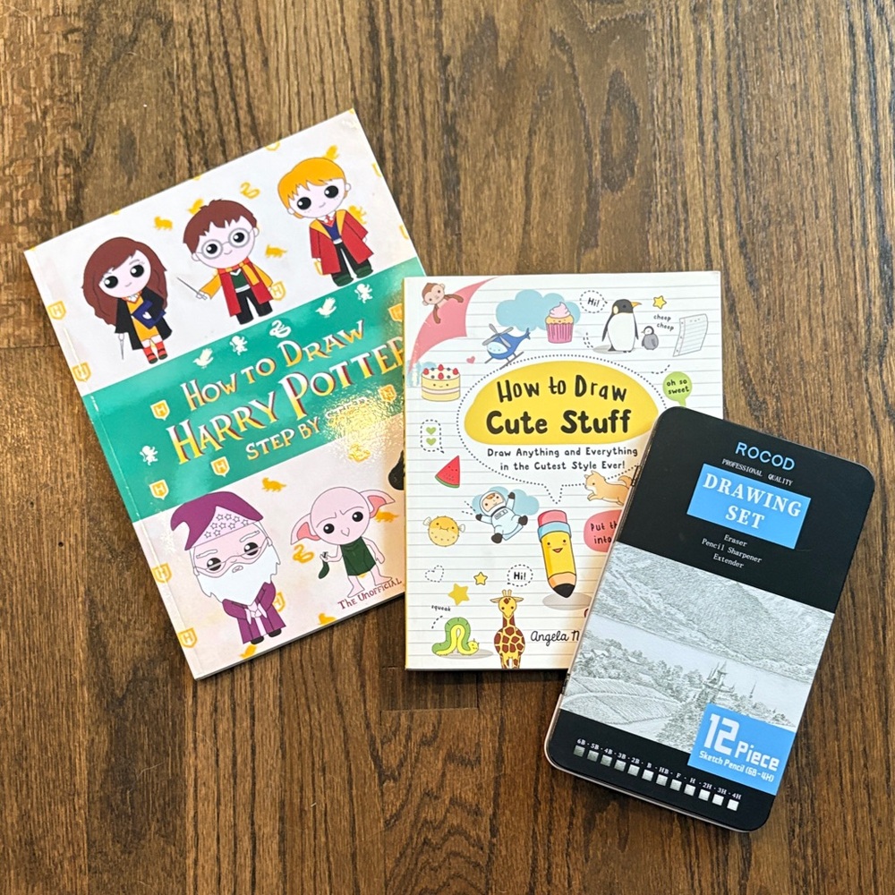 How to Draw Book Set with Pencils